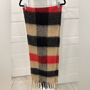 Sprigs 93X14" Oversized Check Fringe Scarf Camel/Red INSPO Nova Check OS A615721